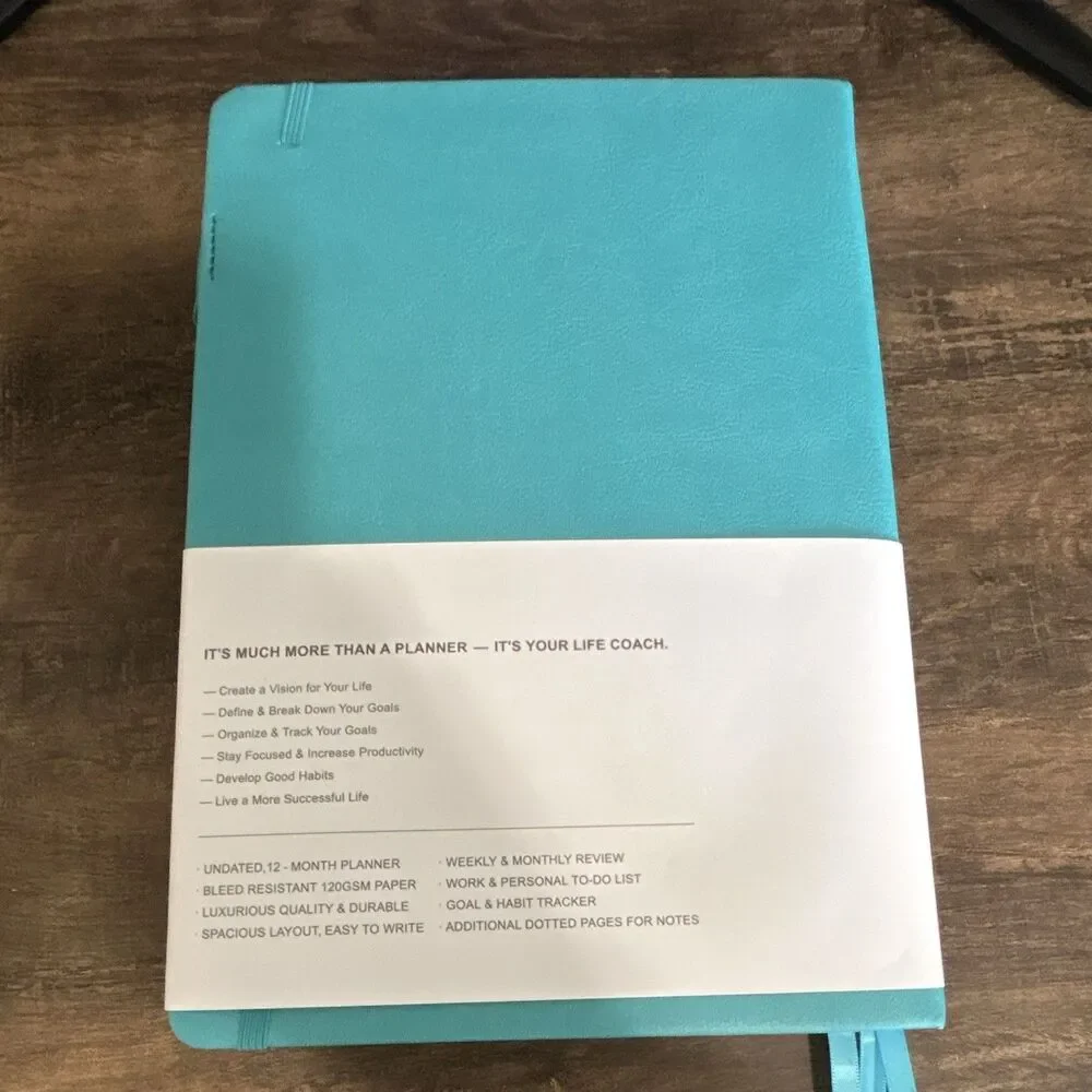 Hourly Pro Weekly Planner, Large Undated Weekly Format Faux Leather Cover Teal